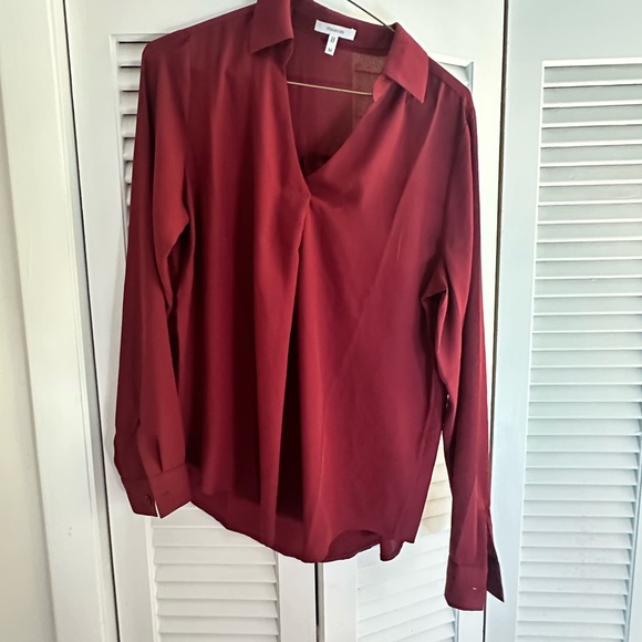 Maurices Burgundy V-Neck Blouse - Picture 1 of 3